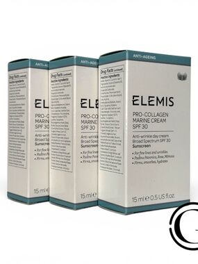 LOT OF 3 Elemis Pro-Collagen Marine Cream SPF 30 1.5 oz 50 ml TOTAL 2025